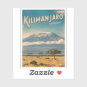レトロヴィンテージトラベル山キリマンジャロアフリカ シール (シート)