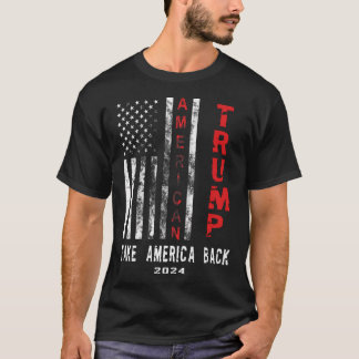 レトロヴィンテージトランプ2024アメリカを取り戻す愛国者 Tシャツ