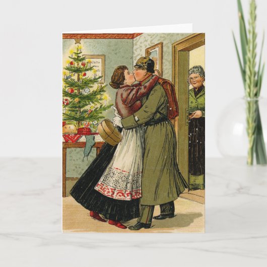 レトロヴィンテージドイツ兵クリスマス シーズンカード (正面)