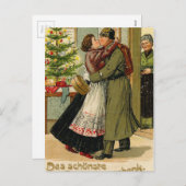 レトロヴィンテージドイツ軍人クリスマス シーズンポストカード (正面/裏面)