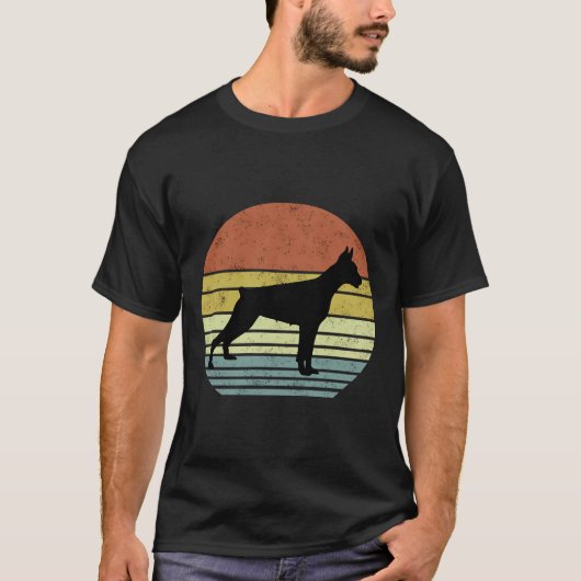 レトロヴィンテージドバーマンシルエット Tシャツ (正面)