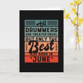 レトロヴィンテージドラマー誕生日6月 カード (黄色い花)