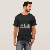 レトロヴィンテージドラマー進化 Tシャツ (正面フル)