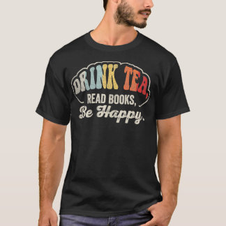 レトロヴィンテージドリンク茶読本が幸せおもしろい Tシャツ
