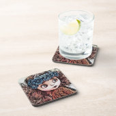 レトロヴィンテージドールグランジアートかわいいおもしろいボホスタイル コースター (右側)