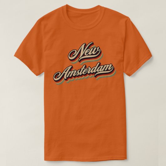 レトロヴィンテージニューアムステルダム Tシャツ (デザイン正面)