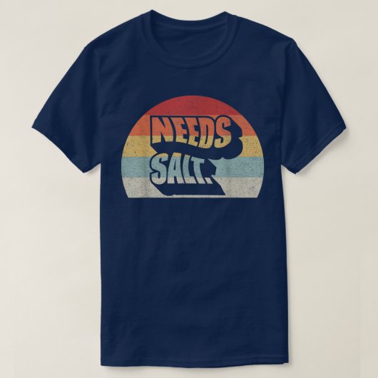 レトロヴィンテージニーズ塩おもしろい料理シェフ Tシャツ (デザイン正面)