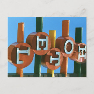 レトロヴィンテージネオンホテル/モーテルサイン ポストカード