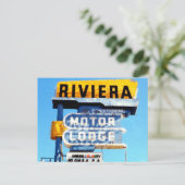 レトロヴィンテージネオンモーテルサイン ポストカード (スタンド正面)