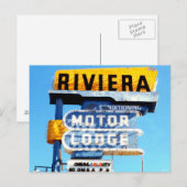 レトロヴィンテージネオンモーテルサイン ポストカード (正面/裏面)