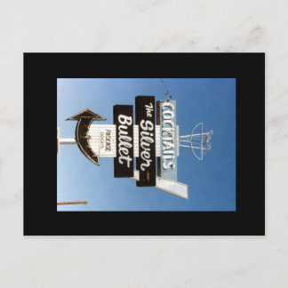 レトロヴィンテージネオン標識。 ポストカード