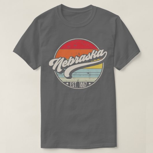 レトロヴィンテージネブラスカデザインエスト Tシャツ (デザイン正面)
