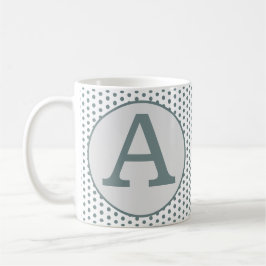 レトロヴィンテージノスタルジックグリーン水玉模様 コーヒーマグカップ