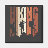 レトロヴィンテージハイキングシャツハイキングをテーマにした冒険 マグネット (正面)