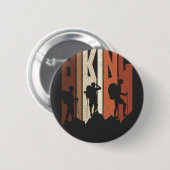 レトロヴィンテージハイキングシャツハイキングをテーマにした冒険 缶バッジ (正面&裏面)