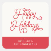 レトロヴィンテージハッピーホリデイズ スクエアシール (正面)