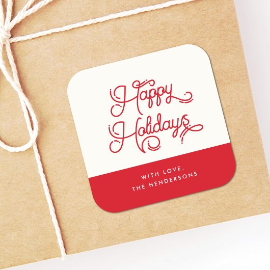 レトロヴィンテージハッピーホリデイズ スクエアシール