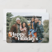 レトロヴィンテージハッピーホリデーズフォトカード シーズンカード (正面)