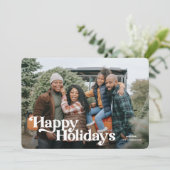 レトロヴィンテージハッピーホリデーズフォトカード シーズンカード (スタンド正面)