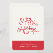 レトロヴィンテージハッピーホリデーズ企業の シーズンカード (正面/裏面)