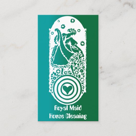 レトロヴィンテージハッピーレディーメイドクリーニングサービス 名刺 (正面)