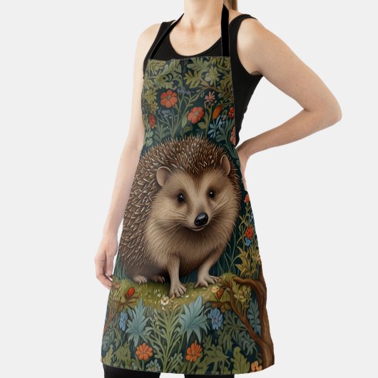 レトロヴィンテージハリネズミ森林植物学 エプロン (インサイチュ)