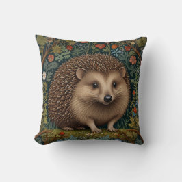 レトロヴィンテージハリネズミ森林植物学 クッション