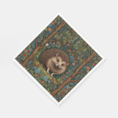 レトロヴィンテージハリネズミ森林植物学 スタンダードランチョンナプキン (角)