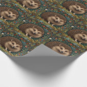 レトロヴィンテージハリネズミ森林植物学 ラッピングペーパー (角)