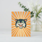 レトロヴィンテージハロウィンキャット ポストカード (スタンド正面)