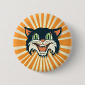 レトロヴィンテージハロウィンキャット 缶バッジ (正面)