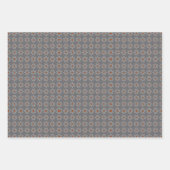 レトロヴィンテージハロウィンパターンスパイダーウェブ ラッピングペーパーシート (正面3)