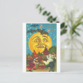 レトロヴィンテージハロウィンビッグムーンハロウィーン ポストカード (スタンド正面)