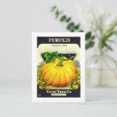レトロヴィンテージハロウィーンカボチャ種子パッケージ ポストカード (スタンド正面)
