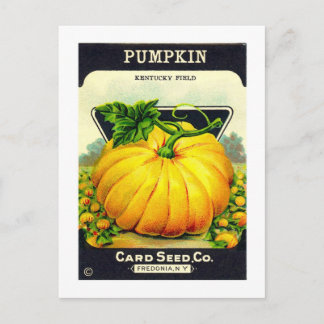 レトロヴィンテージハロウィーンカボチャ種子パッケージ ポストカード