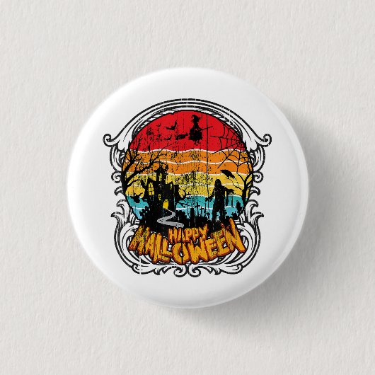 レトロヴィンテージハロウィーン – ヴィンテージハロウィーン 缶バッジ (正面)