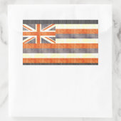 レトロヴィンテージハワイ州旗 長方形シール (バッグ)