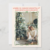 レトロヴィンテージハンドドロッドボウツリーフォトクリスマス シーズンカード (裏面)