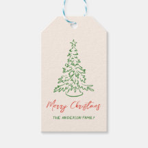 レトロヴィンテージハンドドローユニークツリーのクリスマス