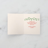 レトロヴィンテージハンドドローユニークツリーのクリスマス シーズンカード (内部)