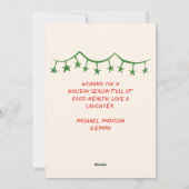 レトロヴィンテージハンドドローユニークツリーのクリスマス シーズンカード (裏面)