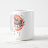 レトロヴィンテージバイプレーンパーソナライズされた コーヒーマグカップ (正面左)