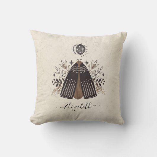 レトロヴィンテージバタフライモス クッション (正面)