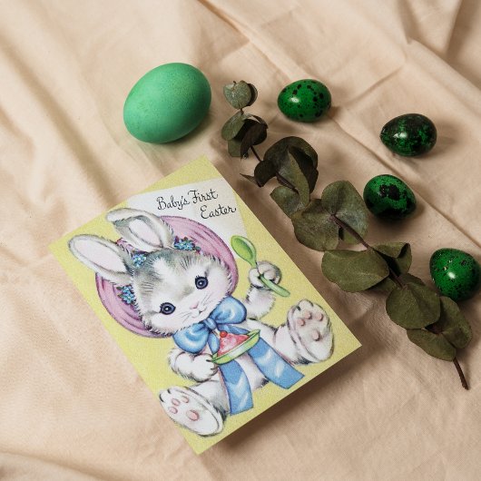 レトロヴィンテージバビーズファースト・イースター葉書 シーズンポストカード
