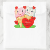 レトロヴィンテージバレンタインのアイスクリームのシール スクエアシール (バッグ)