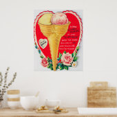 レトロヴィンテージバレンタインのアイスクリームバレンタインポスター ポスター (キッチン)