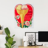 レトロヴィンテージバレンタインのアイスクリームバレンタインポスター ポスター (ホームオフィス)