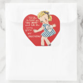 レトロヴィンテージバレンタインの女の子の休日シール スクエアシール (バッグ)