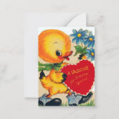 レトロヴィンテージバレンタインの追加メッセージ ノートカード (正面)