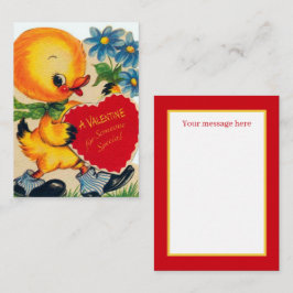 レトロヴィンテージバレンタインの追加メッセージ ノートカード